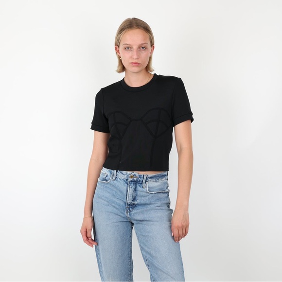 THE KOOPLES X SPORT knit tee shirt with corset details size small - Picture 2 of 8